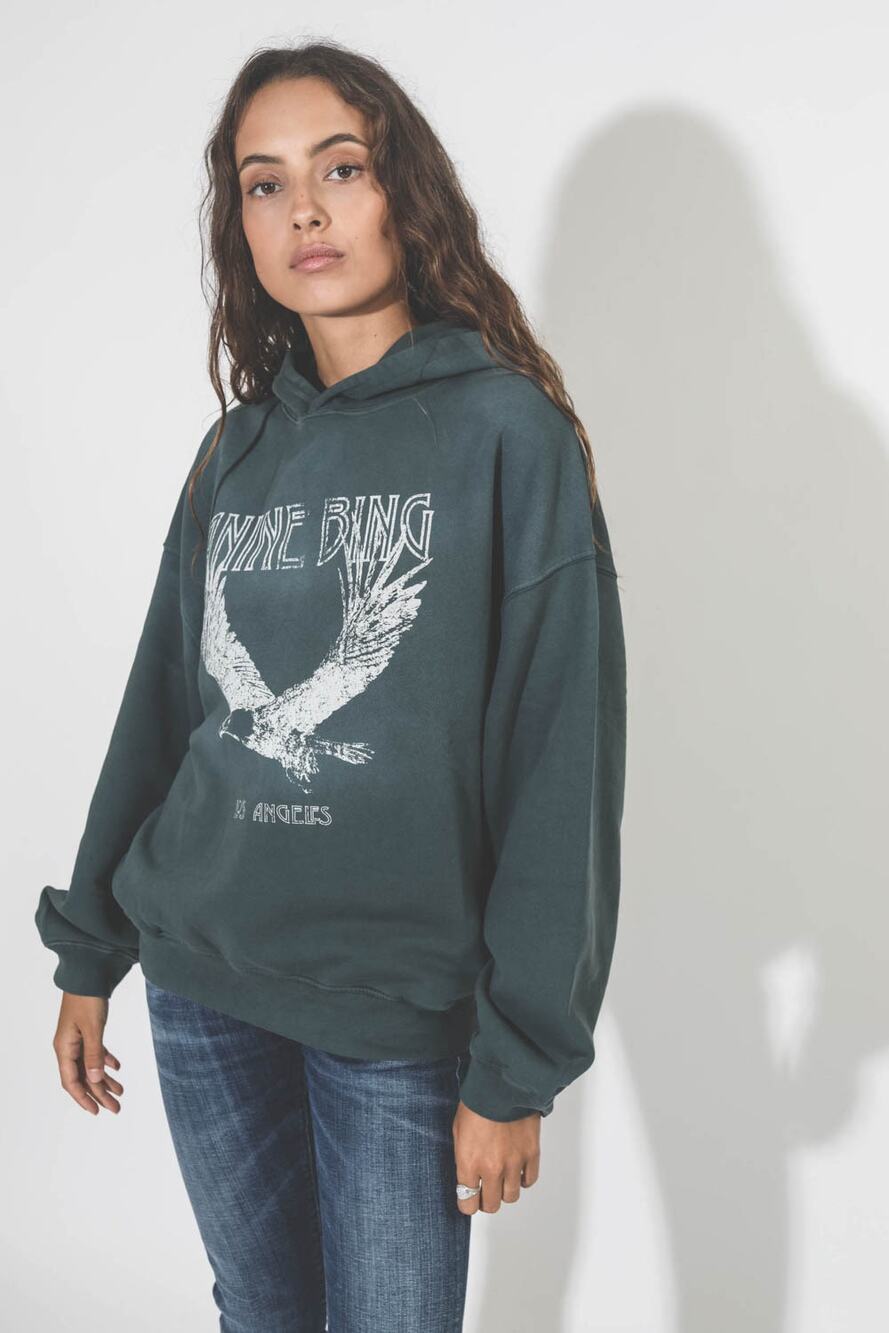 Anine Bing Ash Hoodie Eagle Emerald Green S